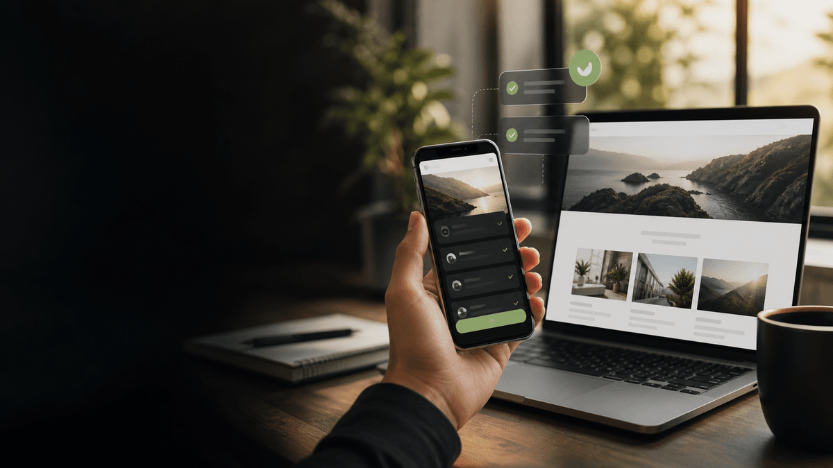 Intelligent nettside som oppdateres fra mobilen